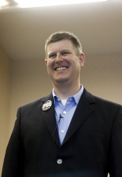 Lauren Poe celebrates after being announced as winner of the at-large 1 seat of the Gainesville City Commission on Tuesday night at the Supervisor of Elections office downtown.
