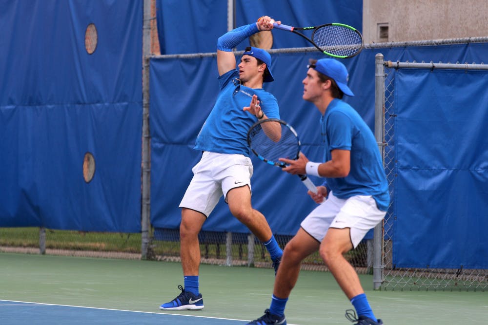 <p>Freshman Duarte Vale and junior McClain Kessler lost 7-5 in their doubles match against Texas A&amp;M on Friday. The Gators eventually fell to the Aggies 4-0 in the opening round of the ITA National Team Indoor Championships.</p>