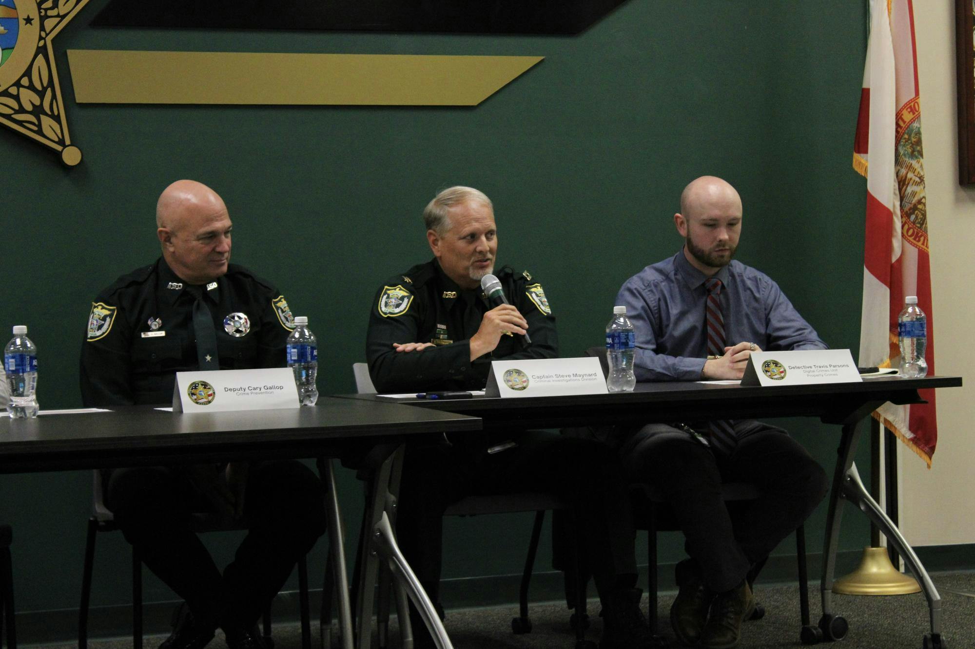 Captain Steve Maynard speaking at the Scams Press Conference on Monday, July 14, 2026.