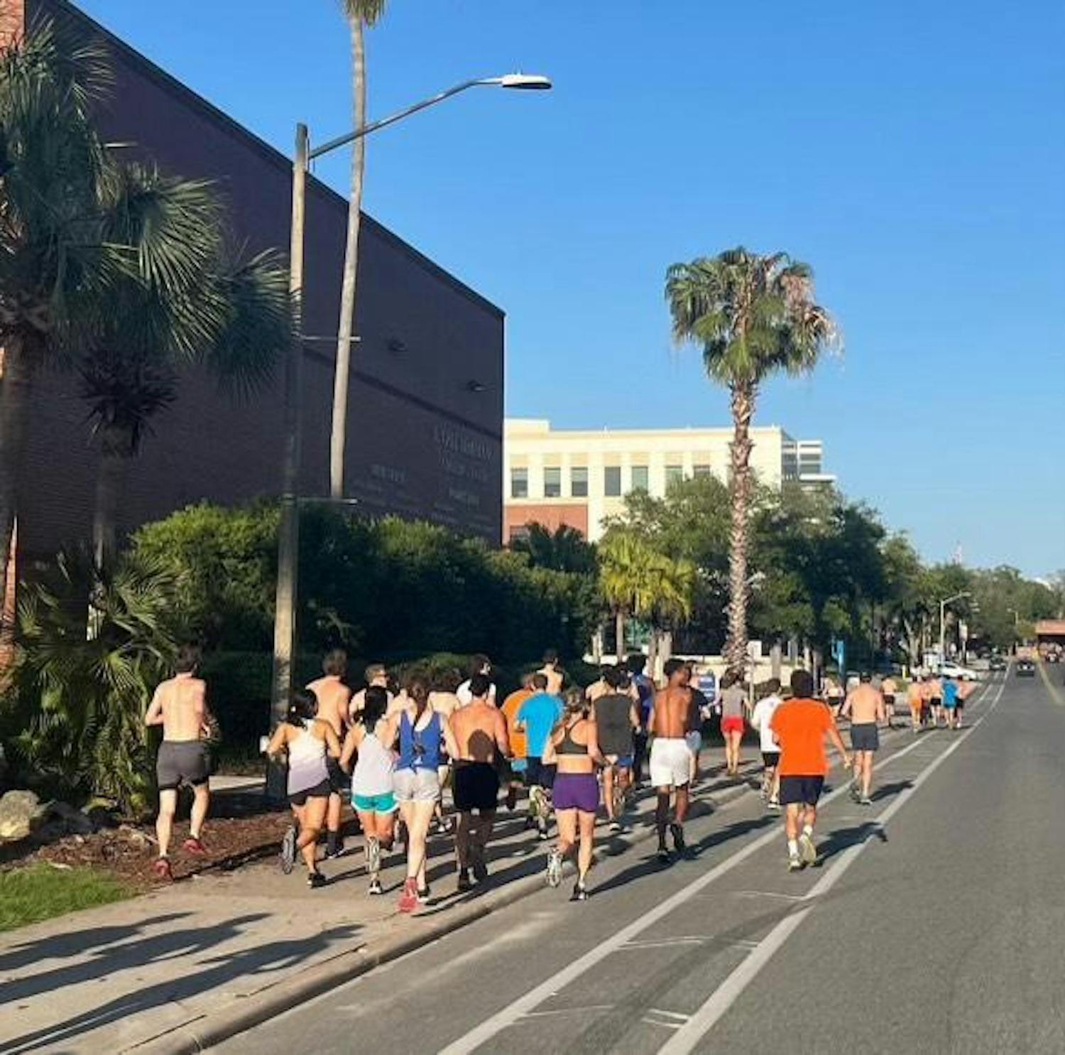 Florida Running Club runs a long run across UF’s campus on Saturday, April 20, 2024.
