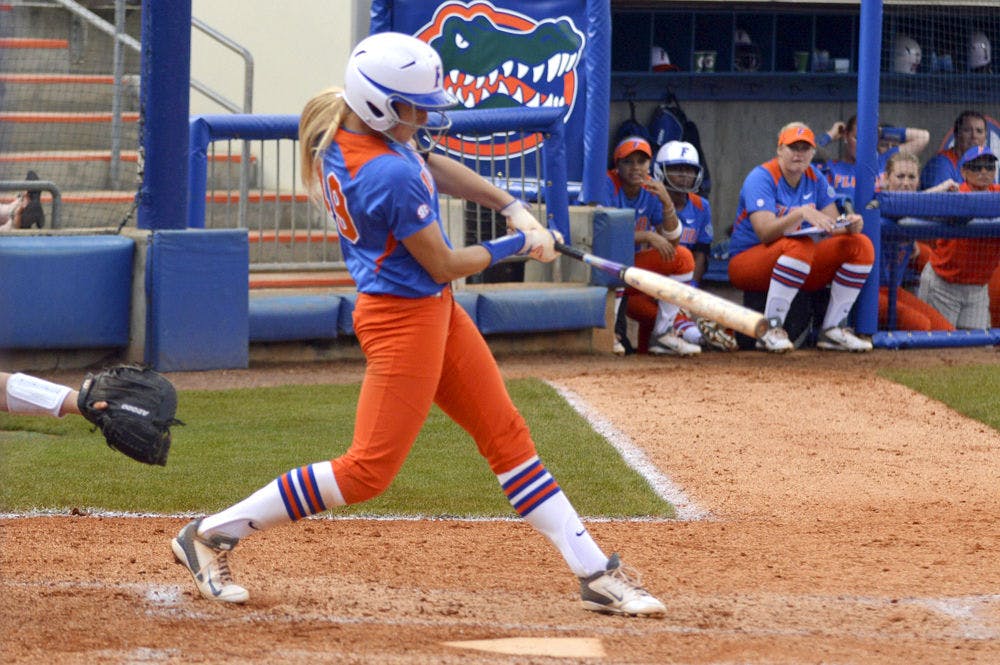 Taylor Schwarz hit Florida's first home run of the season in the third inning of the Gators' 11-1 win against USF in Tampa on Sunday.