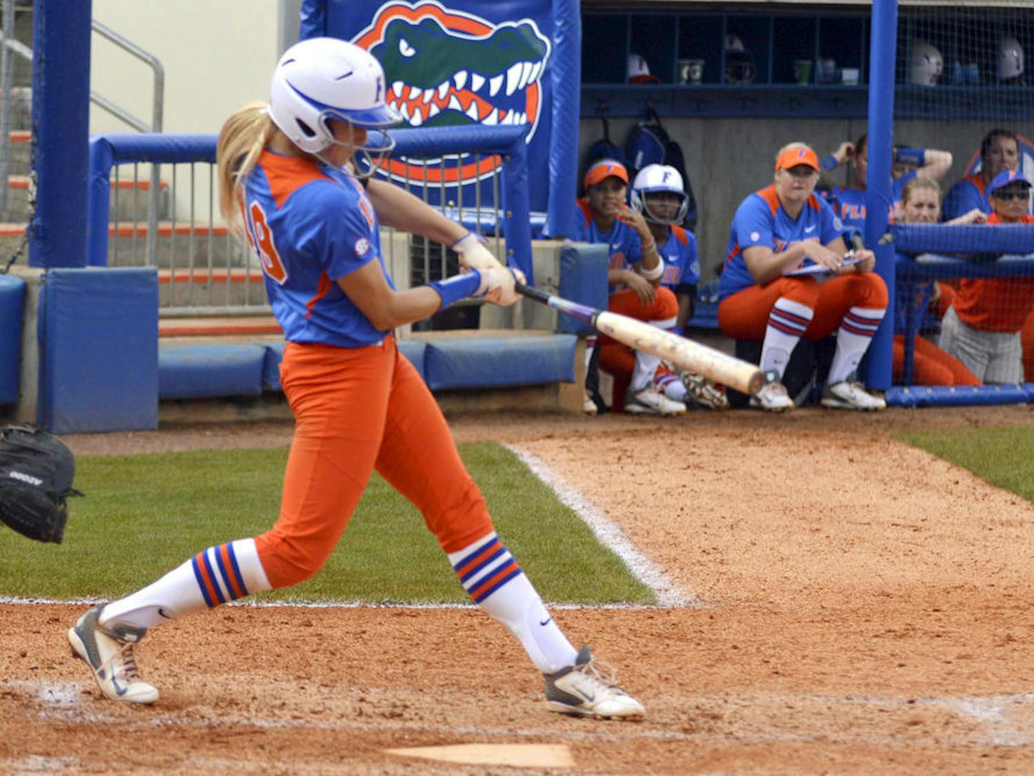 Taylor Schwarz hit Florida's first home run of the season in the third inning of the Gators' 11-1 win against USF in Tampa on Sunday.