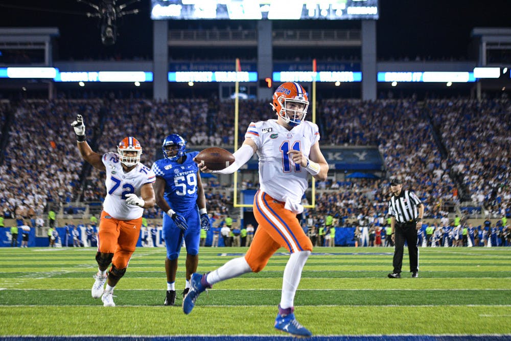 Redshirt junior Kyle Trask scored the eventual game-winning touchdown in the fourth quarter of Florida's victory over Kentucky. 