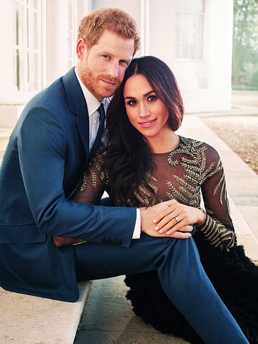 Prince Harry and Meghan Markle pose for an official engagement photo at Frogmore House, in Windsor, England.