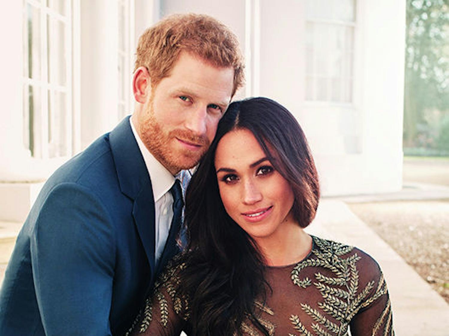Prince Harry and Meghan Markle pose for an official engagement photo at Frogmore House, in Windsor, England.