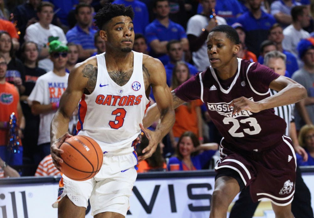 Guard Jalen Hudson scored a game-high 27 points in Florida's 73-52 win against Alabama Tuesday night. 