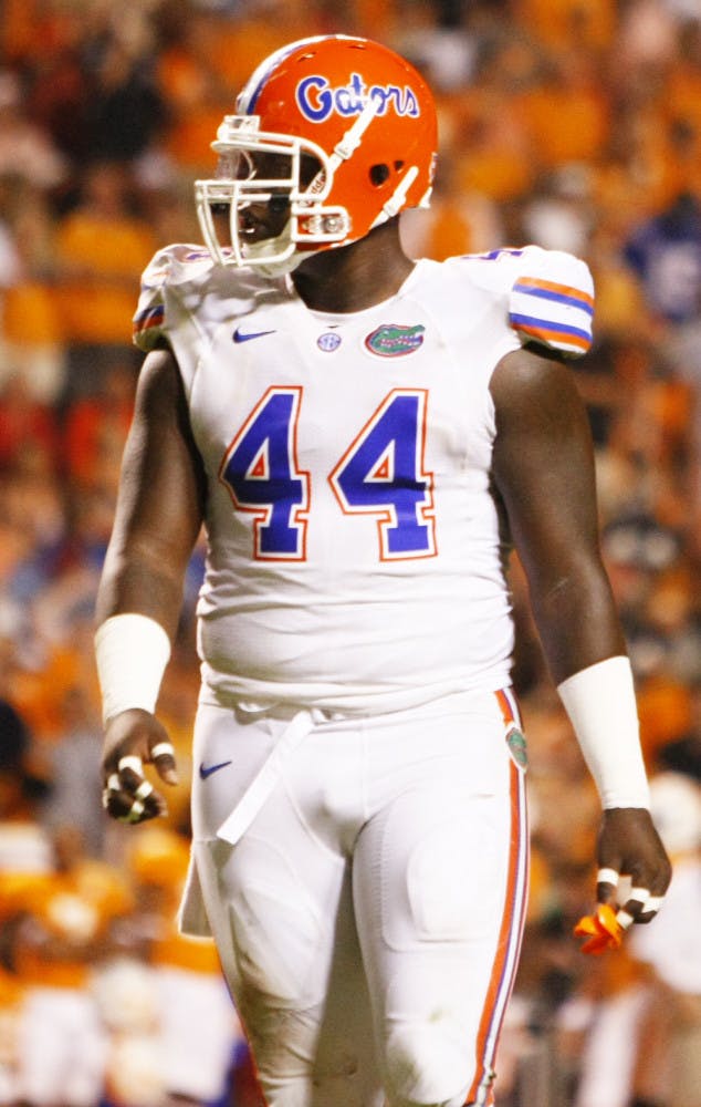 Leon Orr walks off the field after a play in Florida’s 37-20 win against Tennessee on Sept. 15 at Neyland Stadium in Knoxville, Tenn. Orr will miss Saturday’s game with the flu. 
