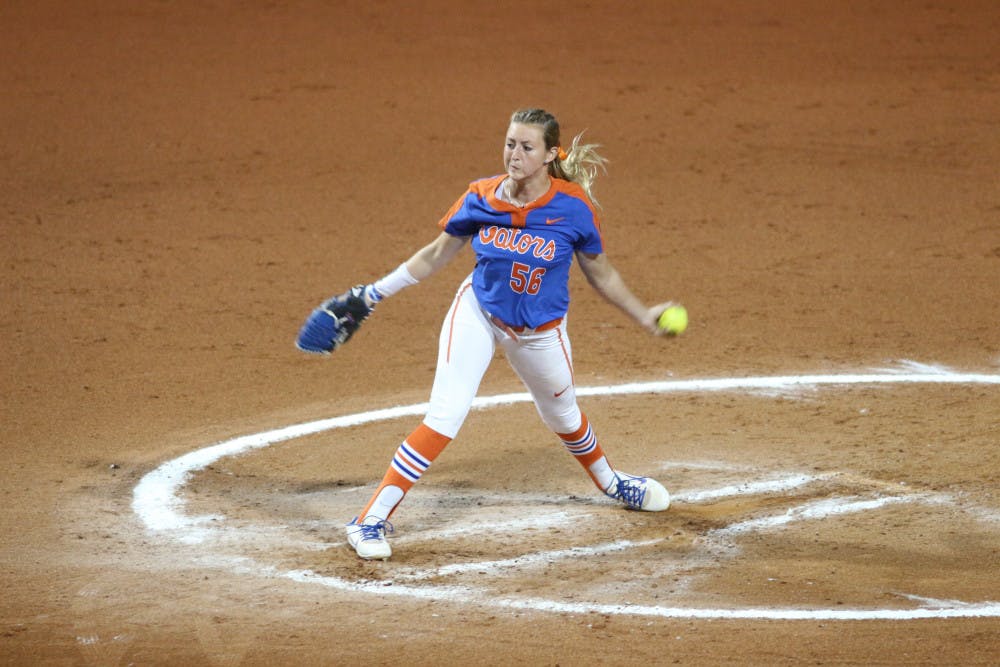 <p>Freshman pitcher Katie Chronister has a 1.47 ERA through 14.1 innings pitched this season. </p>