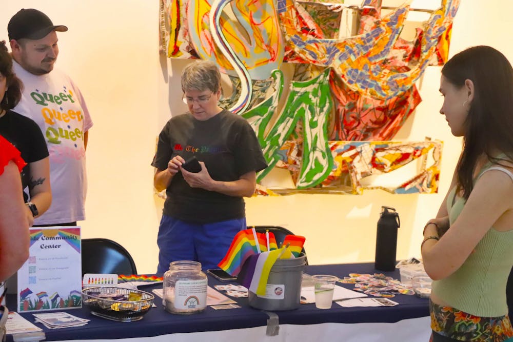 <p>The Pride Community Center of North Central Florida tabled at the Museum Night offering Pride flags among other items on Thursday, June 8, 2023.</p><p><br/><br/><br/><br/></p>