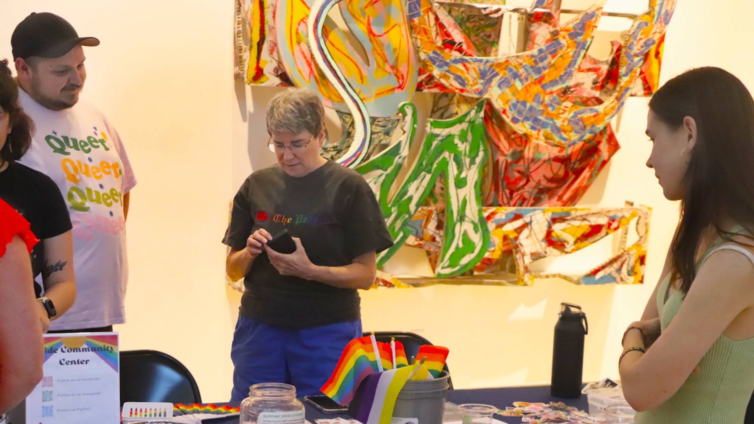 The Pride Community Center of North Central Florida tabled at the Museum Night offering Pride flags among other items on Thursday, June 8, 2023.