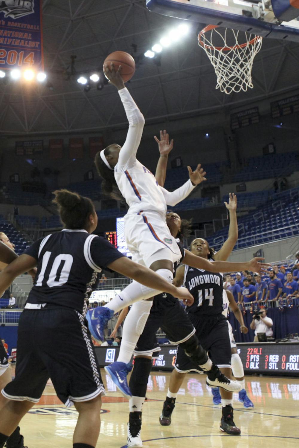 <p>Ronni Williams goes up for a layup during Florida's win against Longwood on Nov. 17.</p>