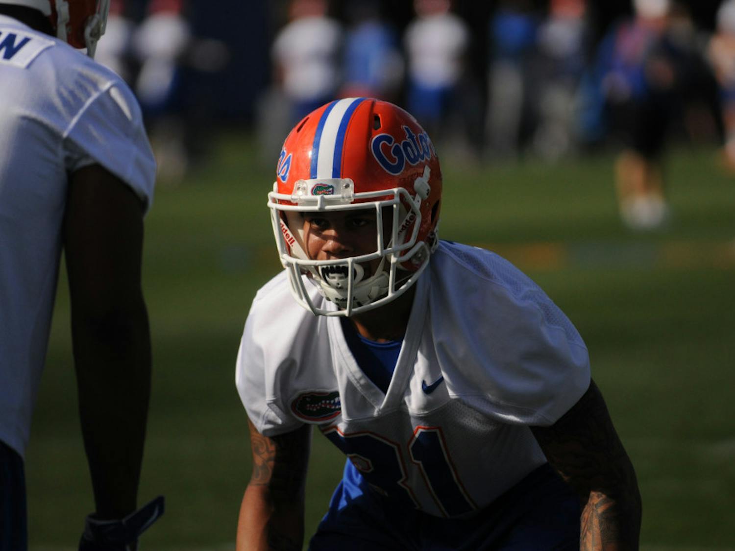 UF cornerback Jalen Tabor participates in Spring practice on March 11, 2016, at the Sanders Practice Facility. 