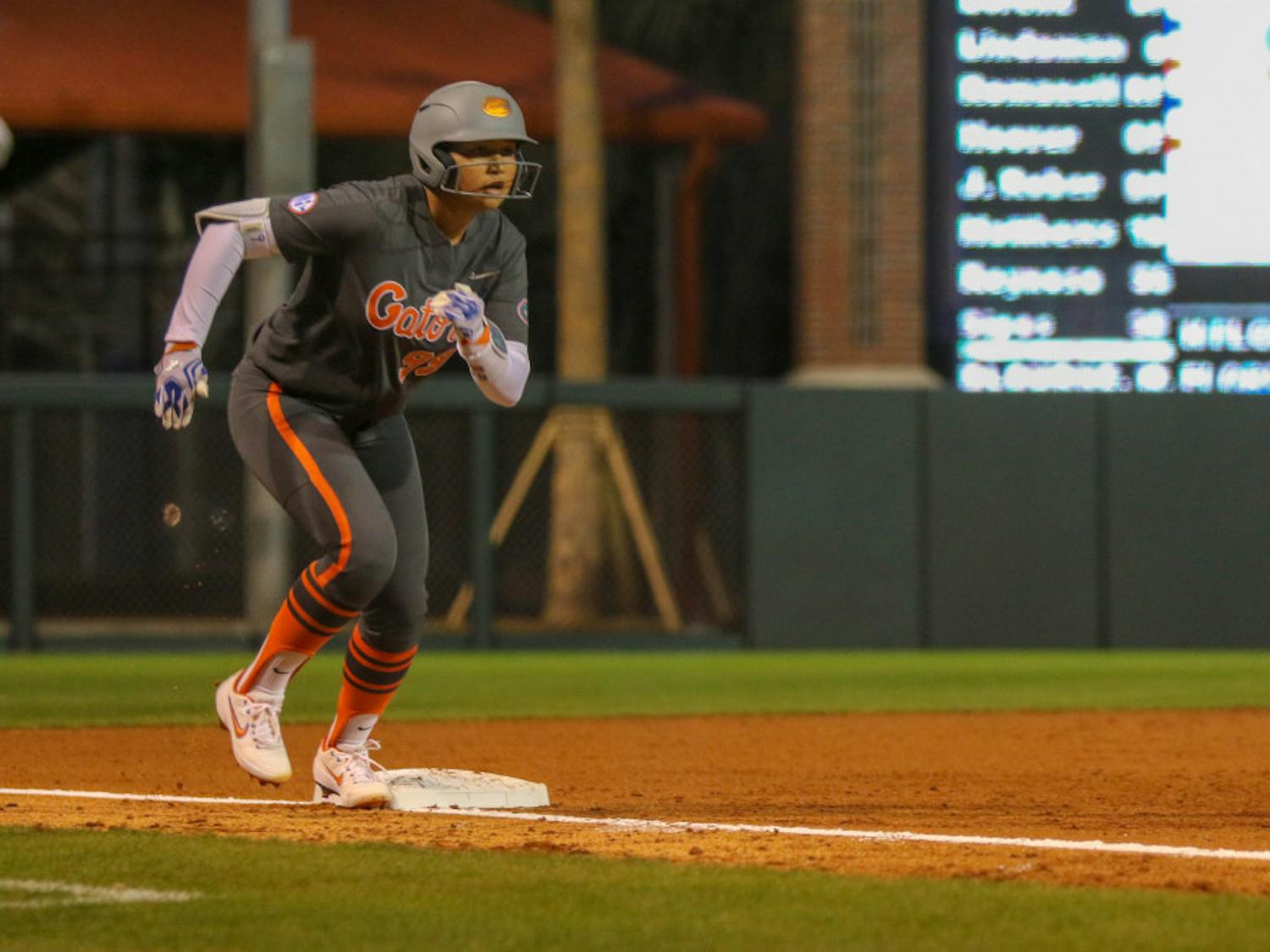 Florida first baseman Jordan Matthews compiled two hits, two RBIs and two runs scored in UF’s 8-0 win over Central Michigan on Sunday. 