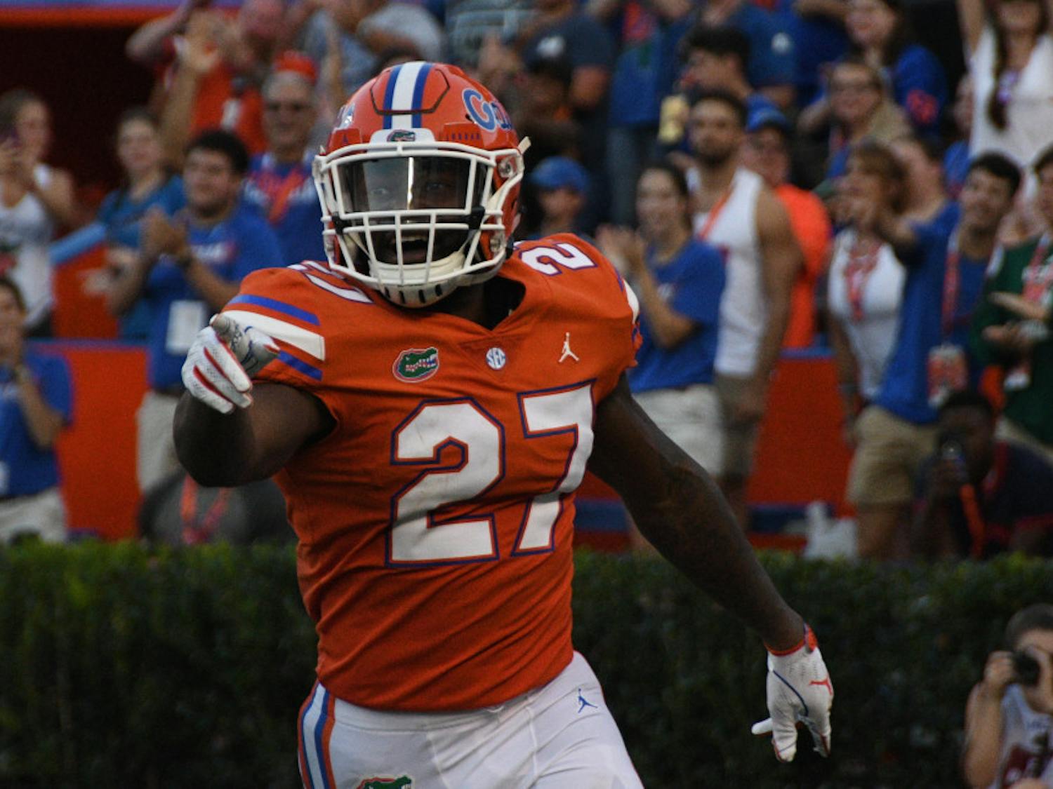 Freshman running back Dameon Pierce scored on a 68-yard touchdown run on his third carry of the game. Florida finished with 222 yards rushing on 29 attempts.