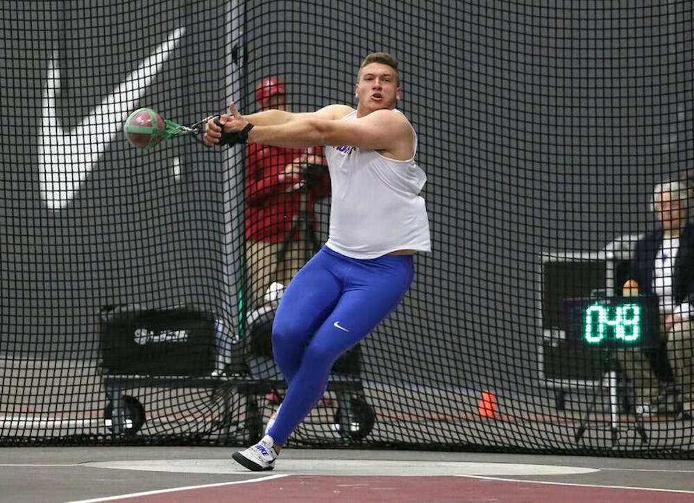 <p>Redshirt junior AJ McFarland placed sixth in the hammer throw at the SEC Outdoor Championship. His teammates, freshman Thomas Mardal and redshirt sophomore Anders Eriksson, finished fifth and second, respectively.&nbsp;</p>