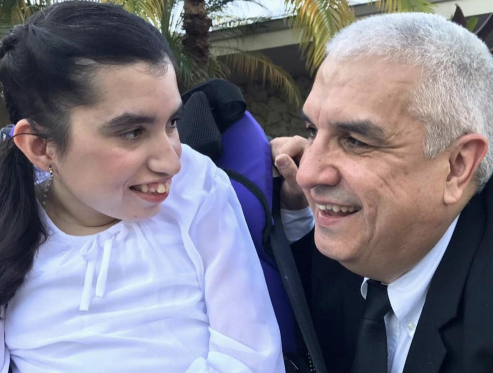 Angel Espinosa poses with his daughter Julianne Espinosa in Miami on January 22, 2017. 
