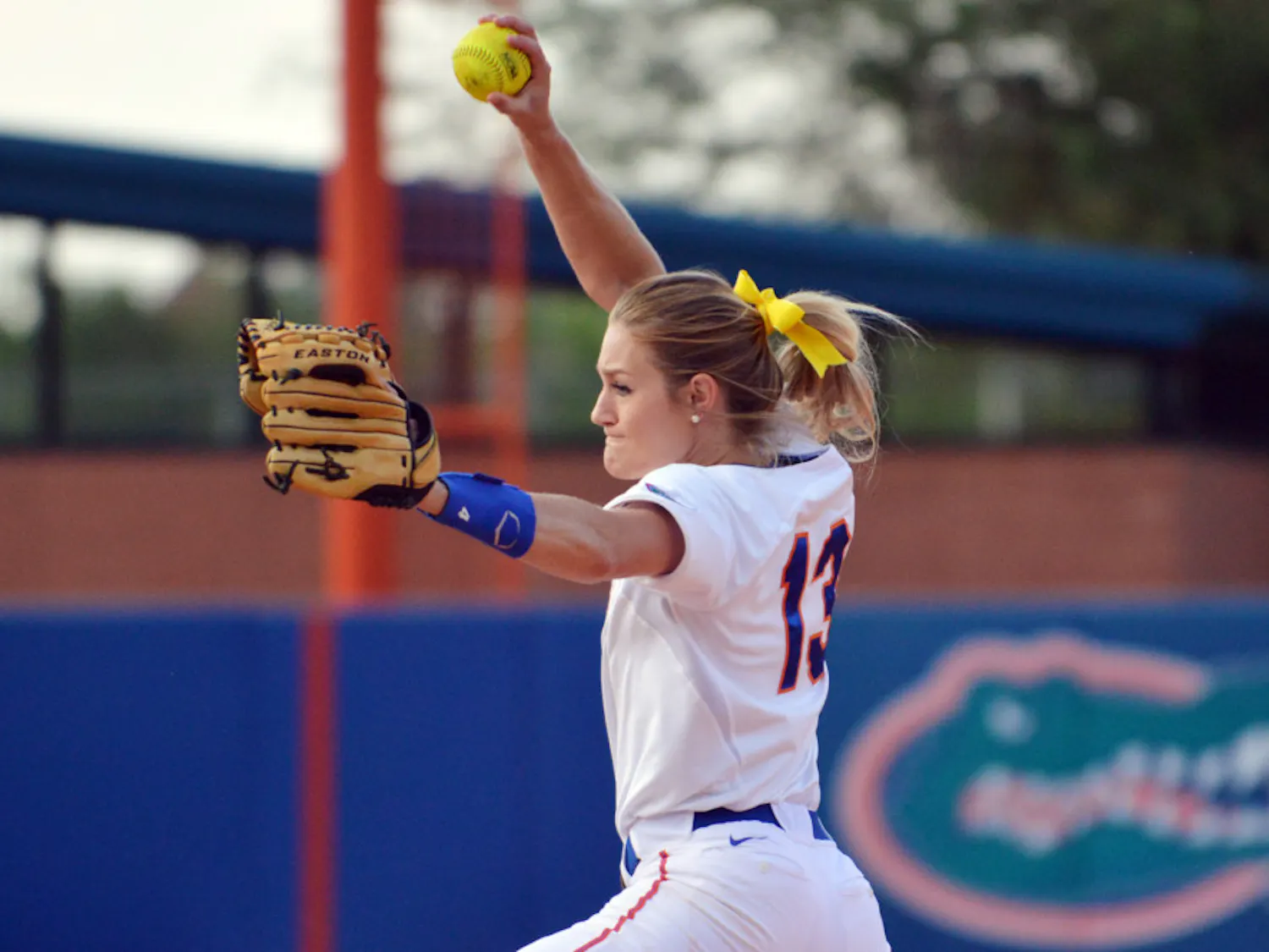 Hannah Rogers pitches during UF's 17-1 win against USF on April 23 at Katie Seashole Pressly Stadium. Rogers was named the 2014 Southeastern Conference Female Athlete of the Year and finished her senior season with a 30-8 record and a 1.60 ERA.