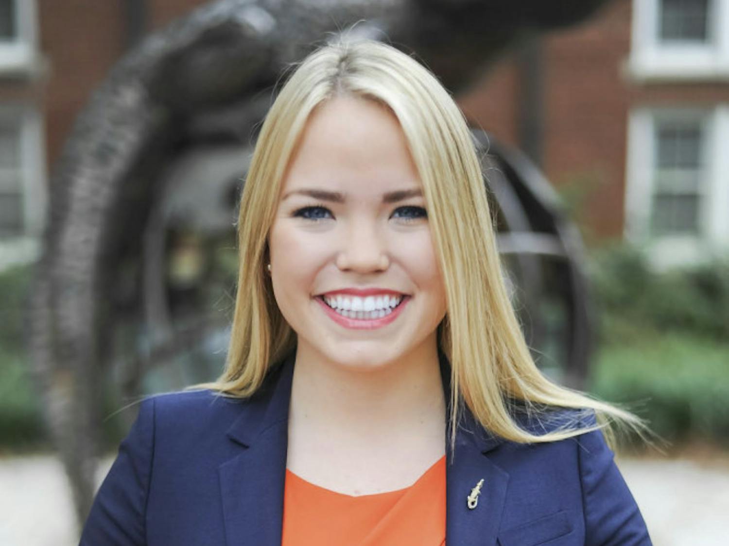 Susan Webster is a 22-year-old UF international studies senior running for Student Body president with Impact Party.Webster currently serves as UF Student Senate president and a District A senator. She served as chairwoman of the Budget and Appropriations Committee and Rules and Procedures Ad Hoc Committee. She started the Diversity Outreach and Mental Health Awareness Ad Hoc Committees. She also helped open the Field and Fork Food Pantry.Webster said she hopes to make changes to help serve students and make UF a top-10 institution.“I know that I will be able to fight for you not only on the university level, but in Tallahassee and in (Washington) D.C.,” she said.