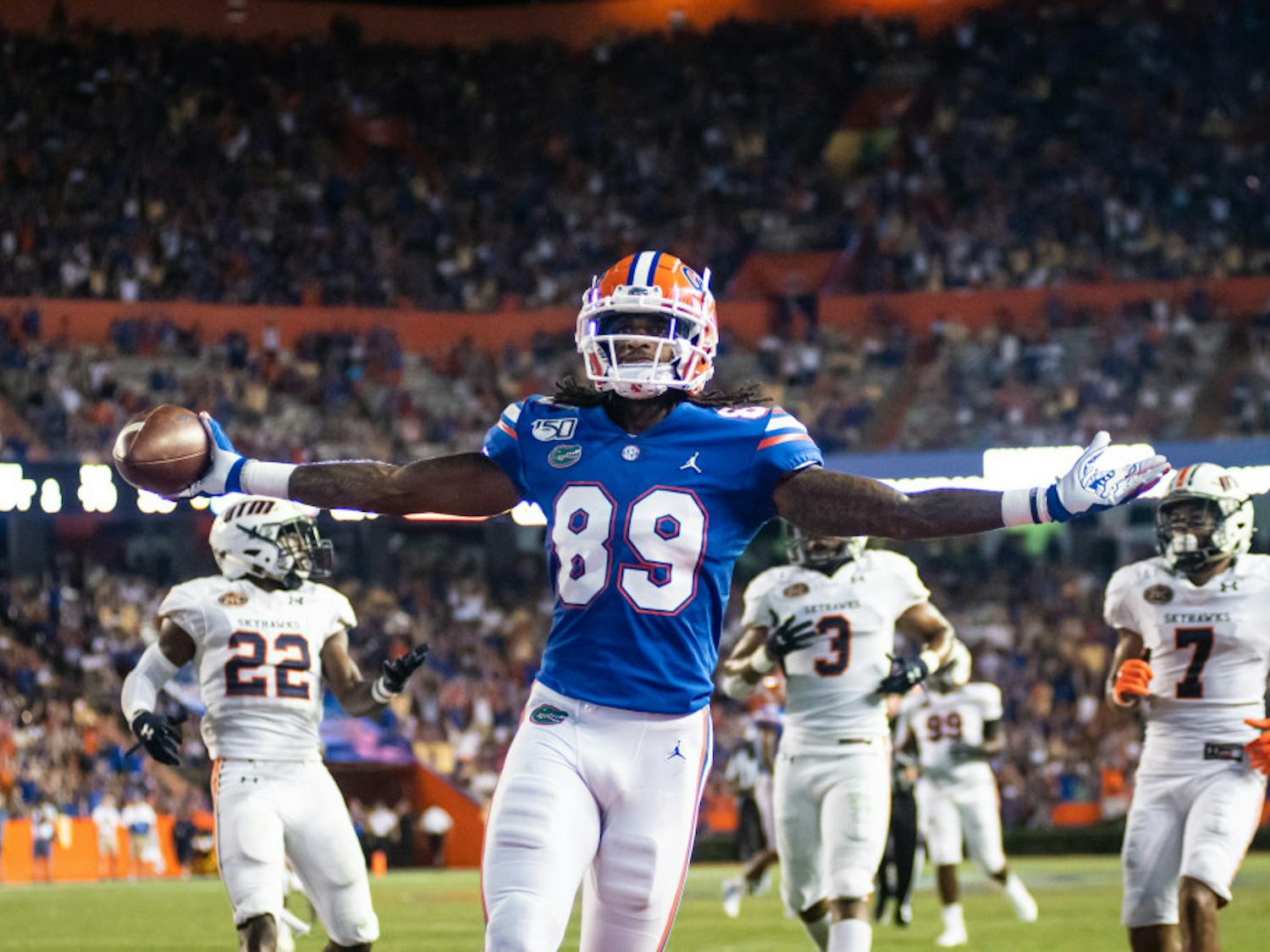 Receiver Tyrie Cleveland caught a game-winning 98-yard touchdown pass the last time Florida played LSU in Death Valley.