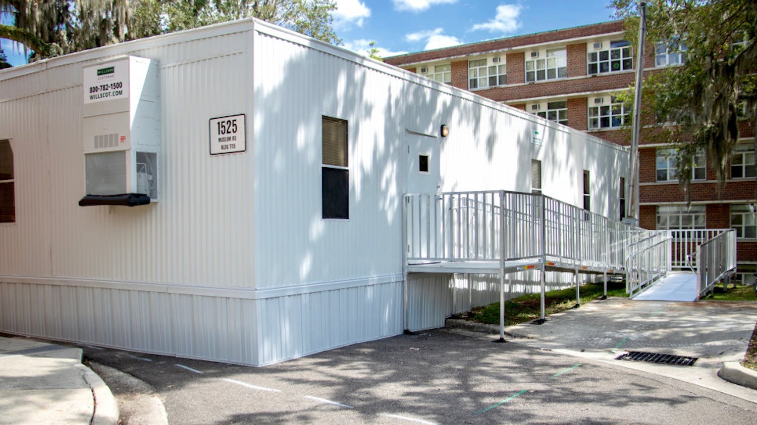 University Police staff will move into a modular building — of three portables bolted together — while their building is assessed for safety and tested by a private contractor, which could take about three weeks. The temporary facility will be about 3,500 square feet and cost $2,200 to rent per month.