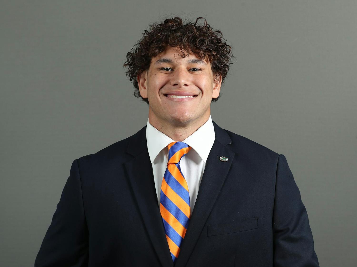 Gators redshirt freshman edge rusher Charles Emanuel III poses for his team photo on February 26, 2025 in Gainesville, Fla.