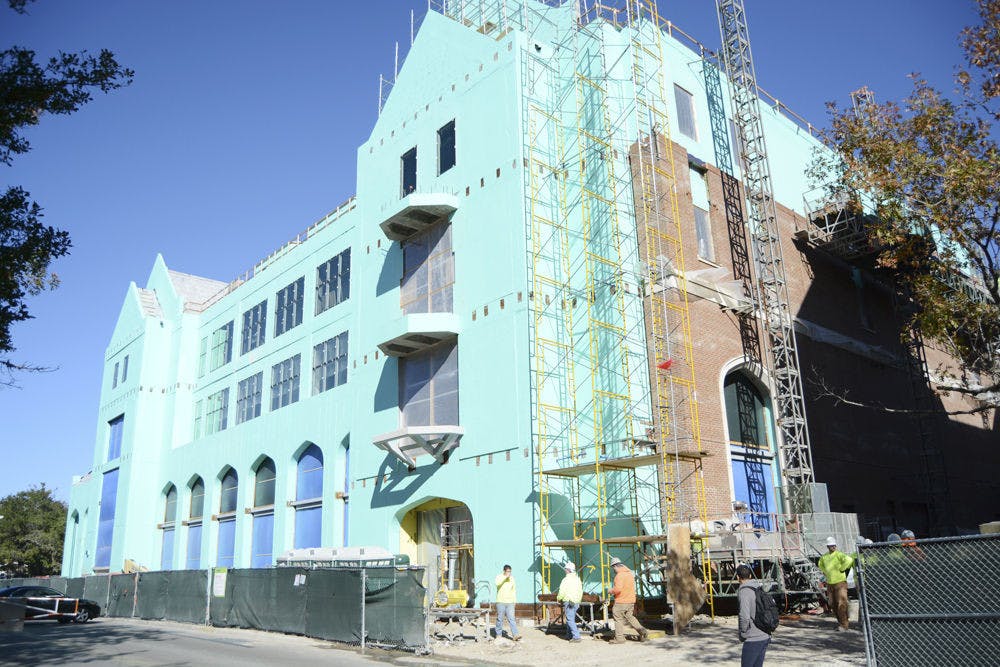 The new Chemistry/Chemical Biology building, located on the corner of West University Avenue and Buckman Drive, in January. The building has been under construction for more than two years.