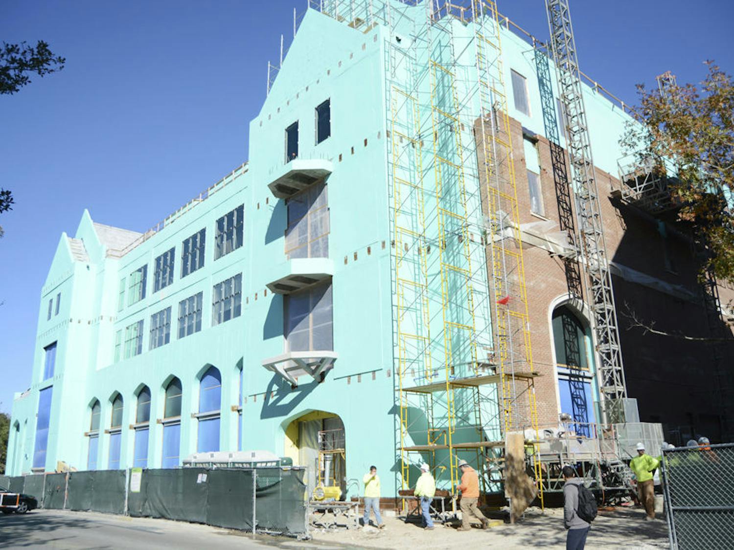 The new Chemistry/Chemical Biology building, located on the corner of West University Avenue and Buckman Drive, in January. The building has been under construction for more than two years.