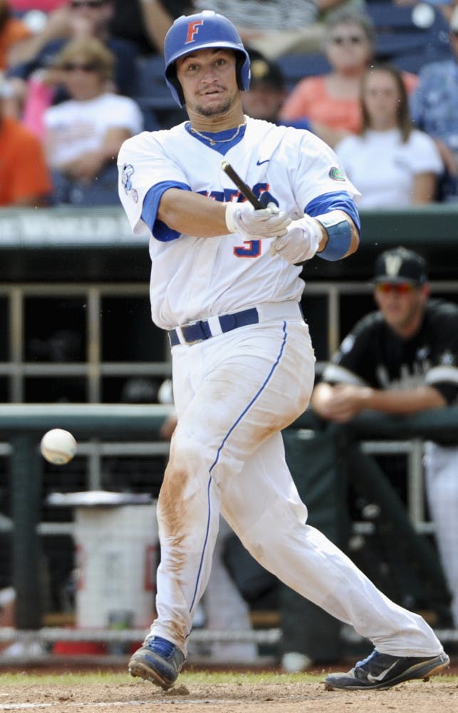 Florida catcher Mike Zunino had his aluminum bat sawed off in
the eighth inning of UF's 6-4 win over Vanderbilt on Friday at the
College World Series