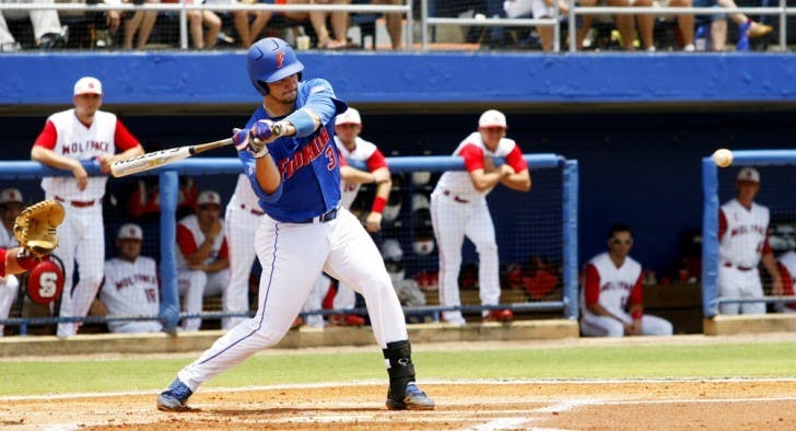 Mike Zunino bats against North Carolina State during the NCAA Super Regional on June 10. In the Gators’ 9-8 victory against the Wolfpack, Zunino went 2 for 4 with a run scored and one RBI. The win sent Florida to the College World Series.