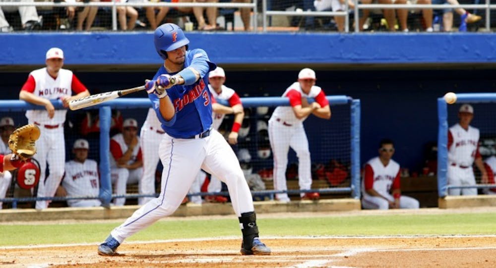 <p>Mike Zunino bats against North Carolina State during the NCAA Super Regional on June 10. In the Gators’ 9-8 victory against the Wolfpack, Zunino went 2 for 4 with a run scored and one RBI. The win sent Florida to the College World Series.</p>