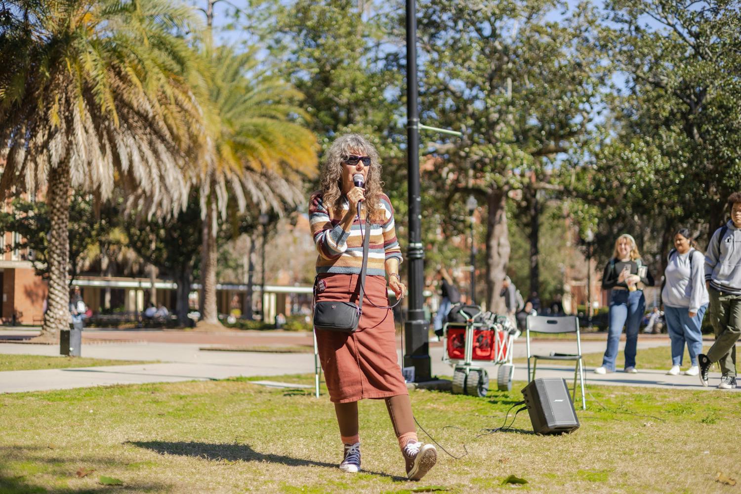 Cindy Smock, "Sister Cindy," an evangelical street preacher with over 425,000 TikTok followers returned to UF campus on Monday, Jan. 29 to Tuesday, Jan. 30, 2024.&nbsp;