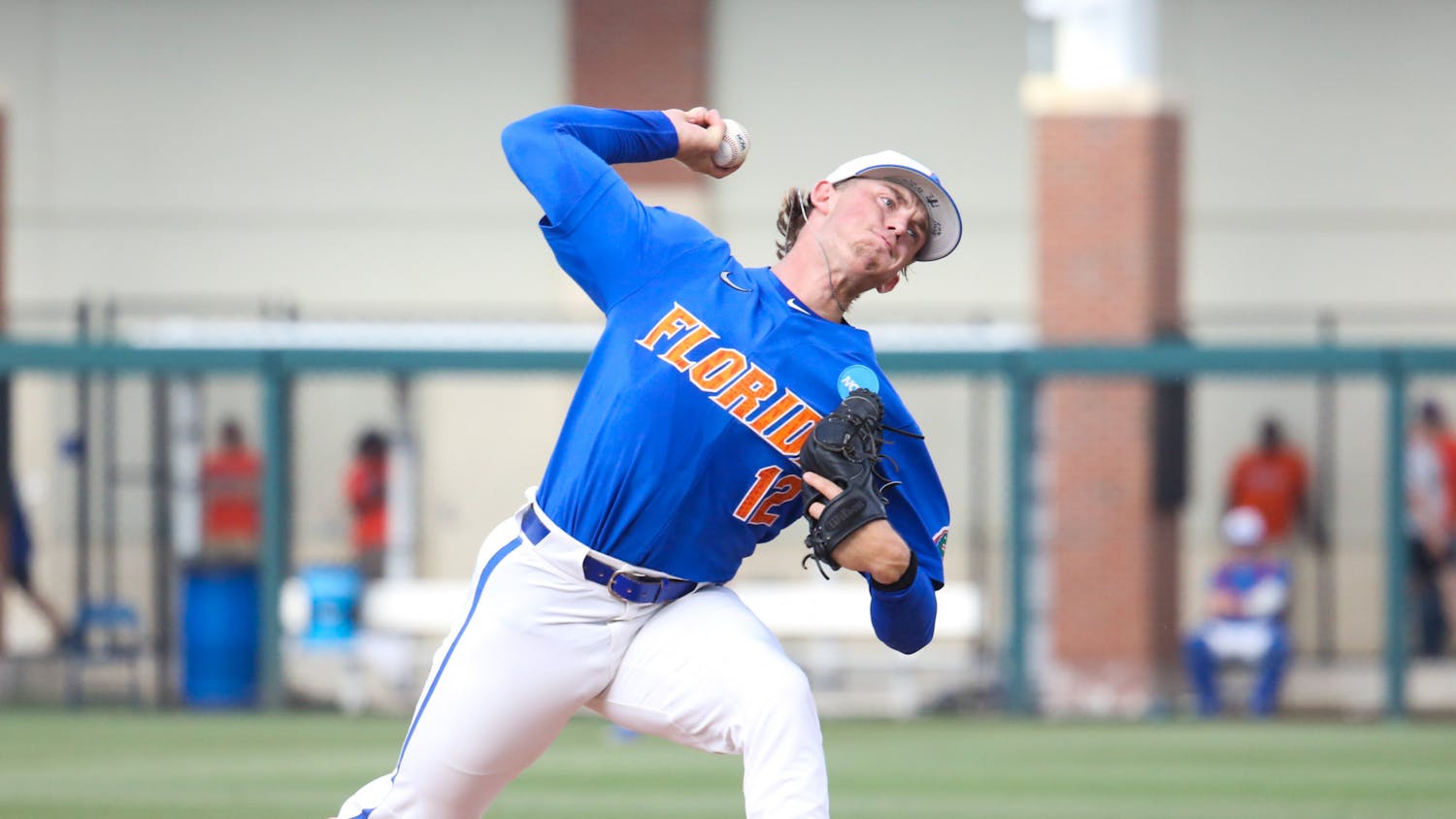 Florida starting pitcher Hurston Waldrep delivers a pitch during the Gators' 4-0 win against South Carolina Saturday, June 10, 2023. 