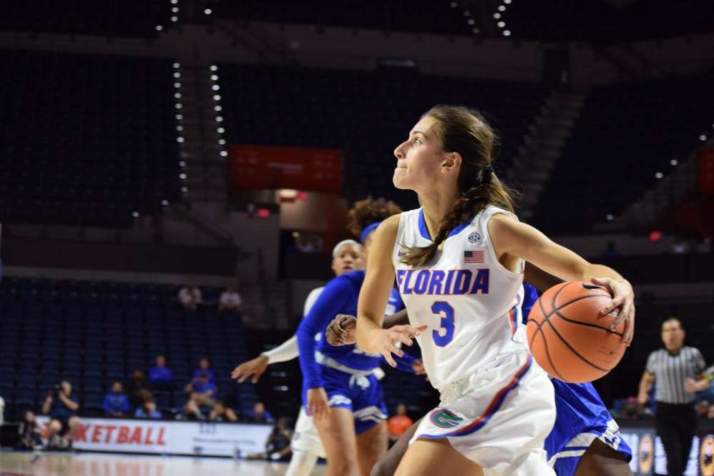 Before she suffered the injury, Funda Nakkasoglu led the Gators to their second win of the season against the Richmond Spiders, 87-80, in their opening game of the Savannah Invitational, scoring a season-high 25 points.