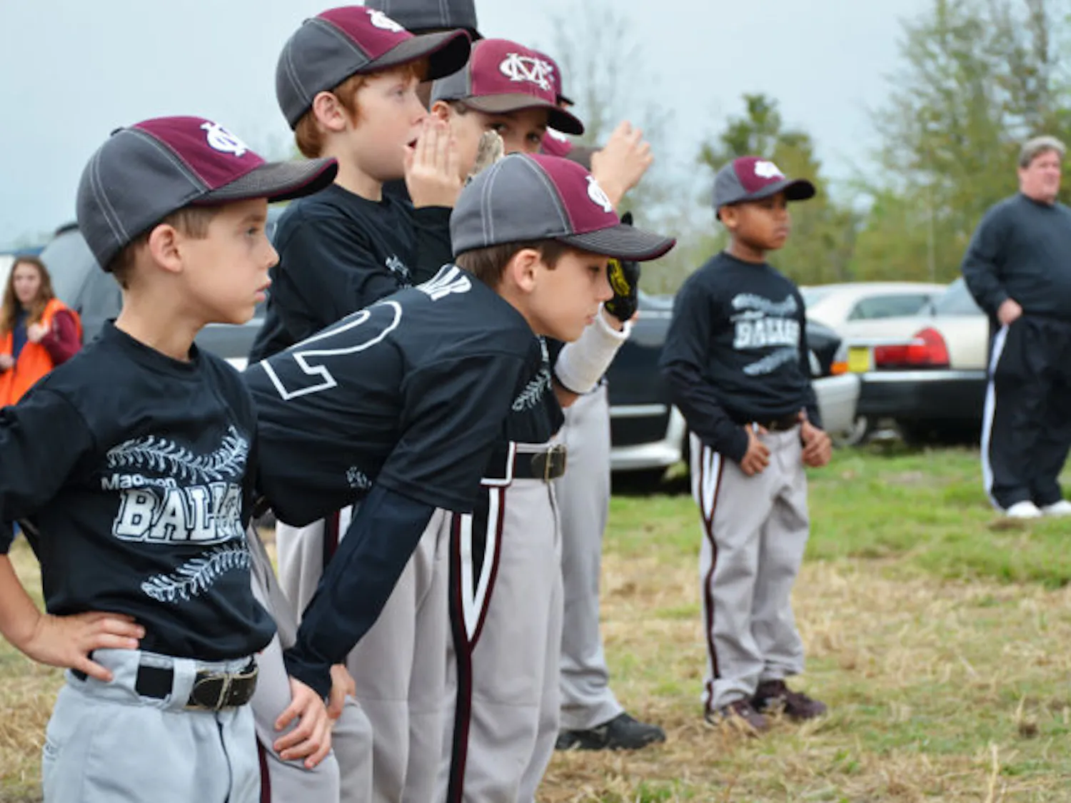 Madison Ballers players watch the Nations Park Grand Opening ceremony in Newberry on Saturday. The park will host about 13 baseball tournaments this summer.