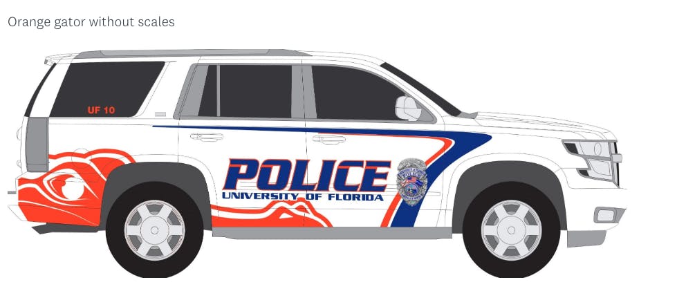 One of the designs students can vote on for the UPD patrol cars.&nbsp;