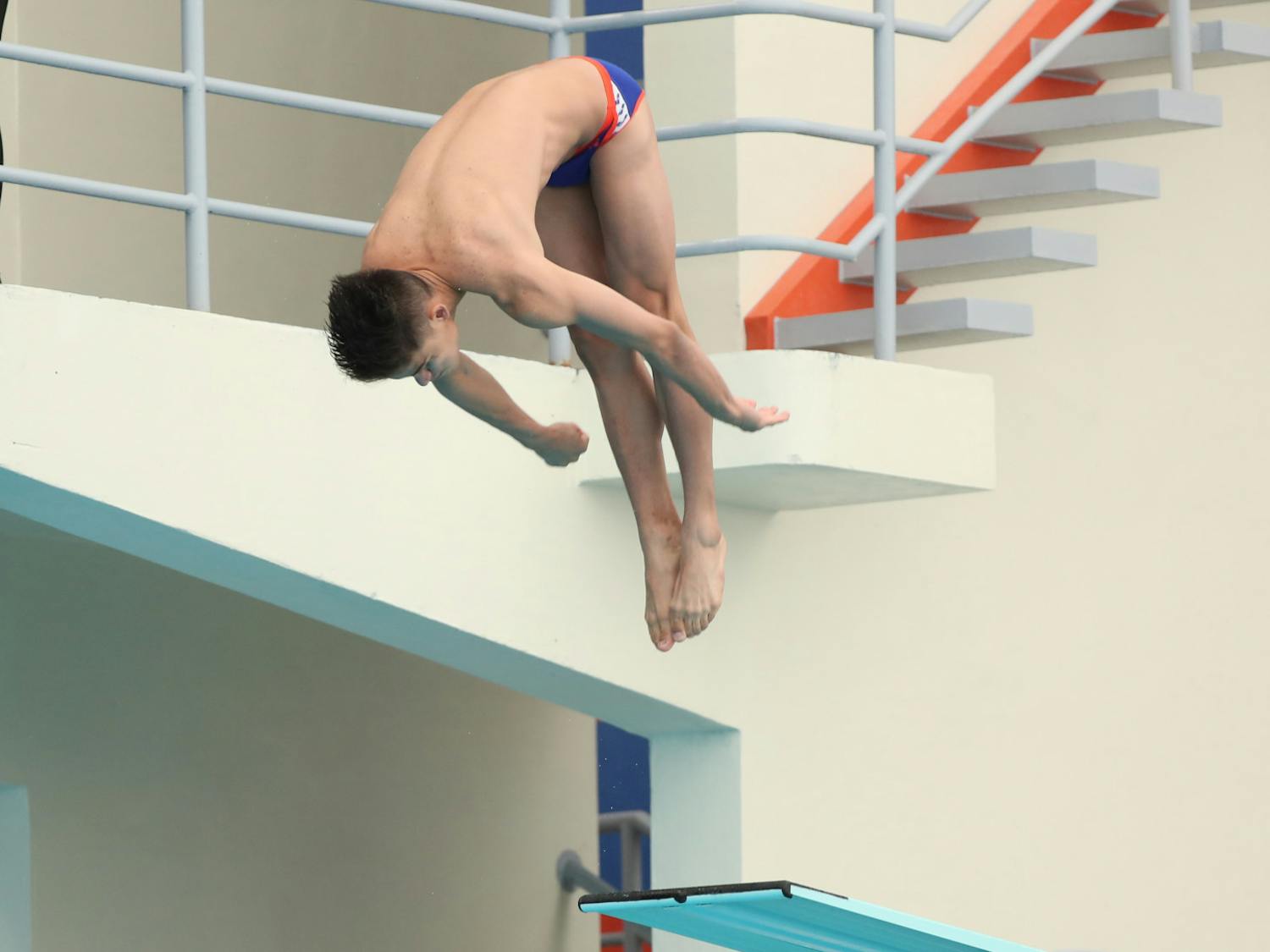 Florida's Leo Garcia during the Gators' meet against the Miami Hurricanes on Thursday, November 5, 2020 at the Stephen C. O'Connell Center Natatorium in Gainesville, FL (UAA Communications photo by Isabella Marley)