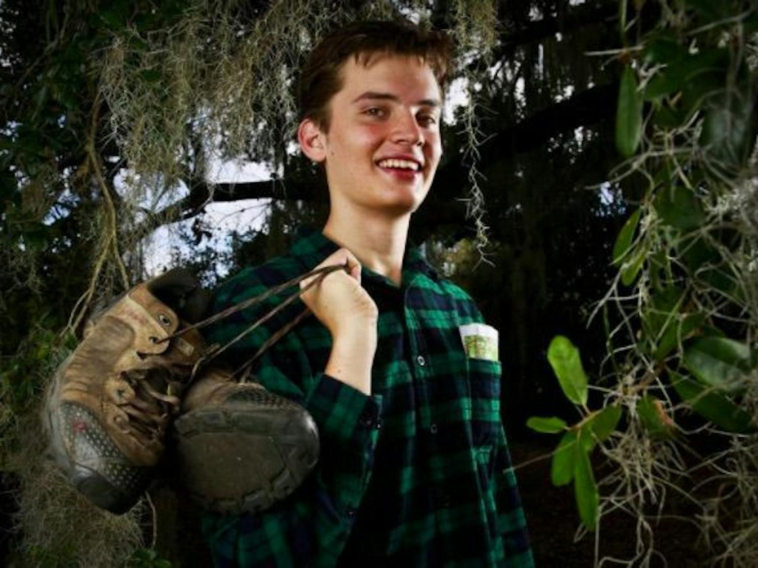 Oscar Psychas, 20, is suing the state of Florida with seven other people under 21 to advocate for better environmental practices. He hiked 300 miles last February to raise awareness for conservation of Florida’s wild areas.