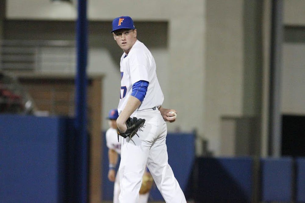 <p>Junior pitcher Michael Byrne allowed three runs on three hits in relief during UF's 6-3 loss to Mississippi State on Thursday night.</p>