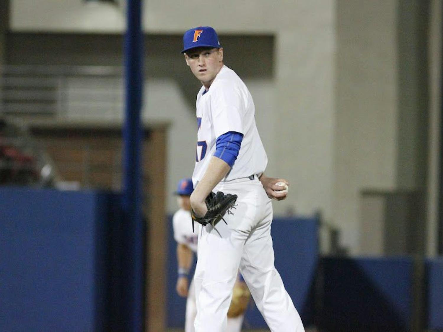 Junior pitcher Michael Byrne allowed three runs on three hits in relief during UF's 6-3 loss to Mississippi State on Thursday night.