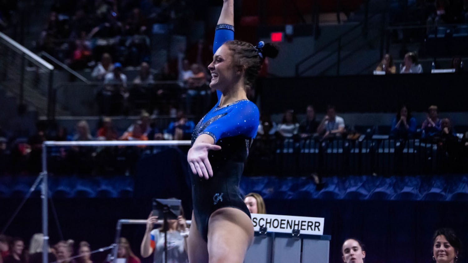 UF gymnast Savannah Schoenherr announced she will return to the Gators&#x27; program for her fifth and final year of eligibility.
