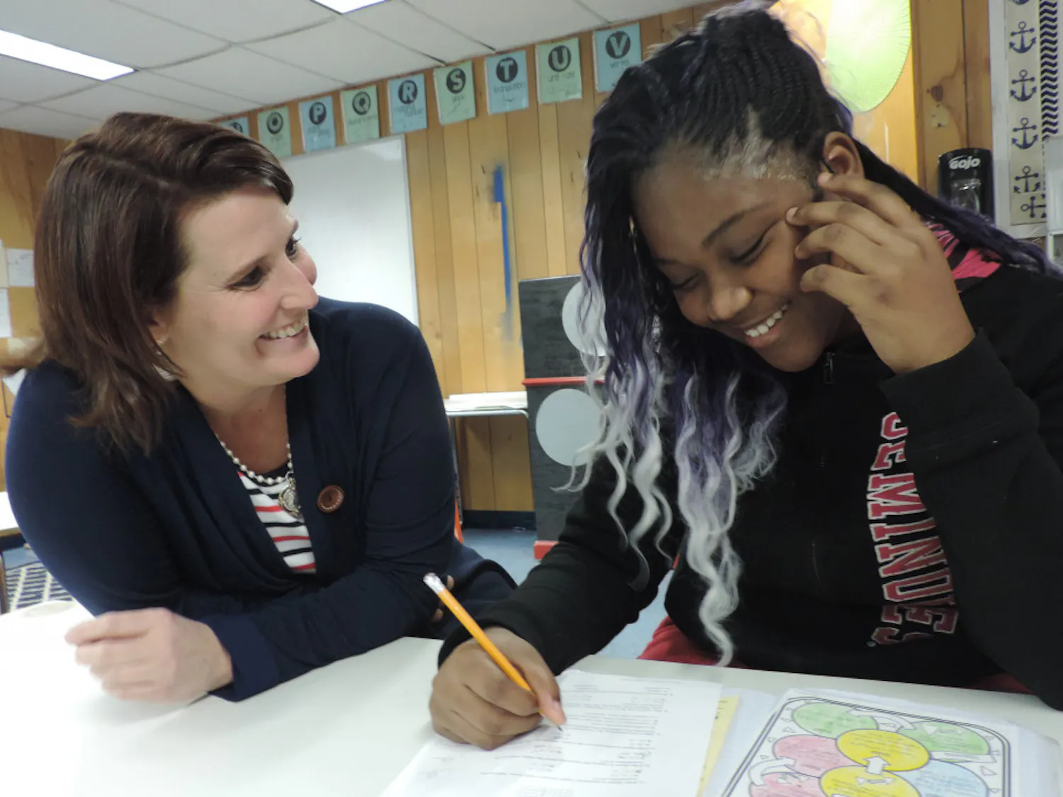 Laura Wykoff, 44, was named Alachua County Teacher of the Year. She teaches math to students at Fort Clarke Middle School in Gainesville.