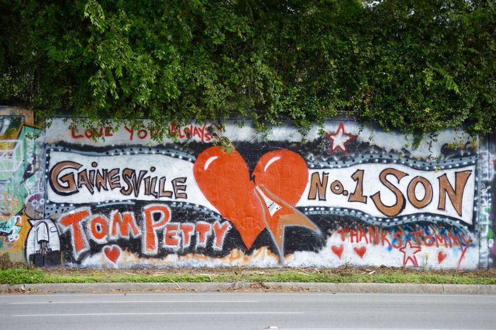 A mural dedicated to Gainesville native Tom Petty appeared on the 34th Street Wall in Gainesville, Florida following the death of the musician.