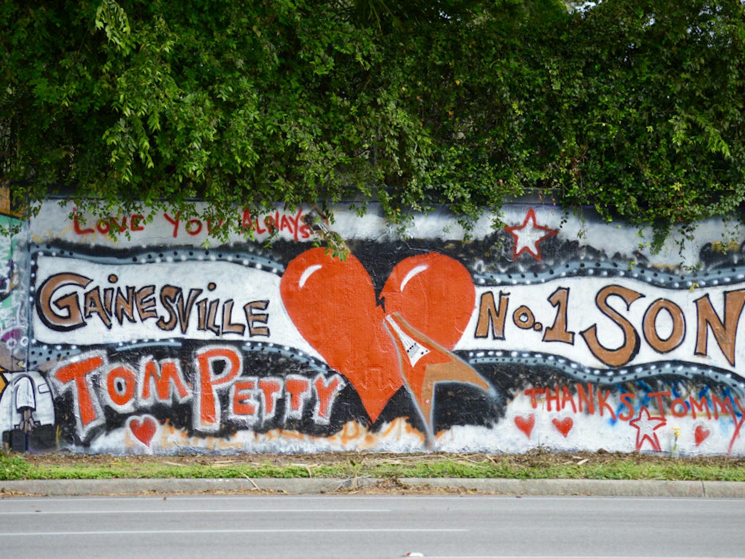 A mural dedicated to Gainesville native Tom Petty appeared on the 34th Street Wall in Gainesville, Florida following the death of the musician.
