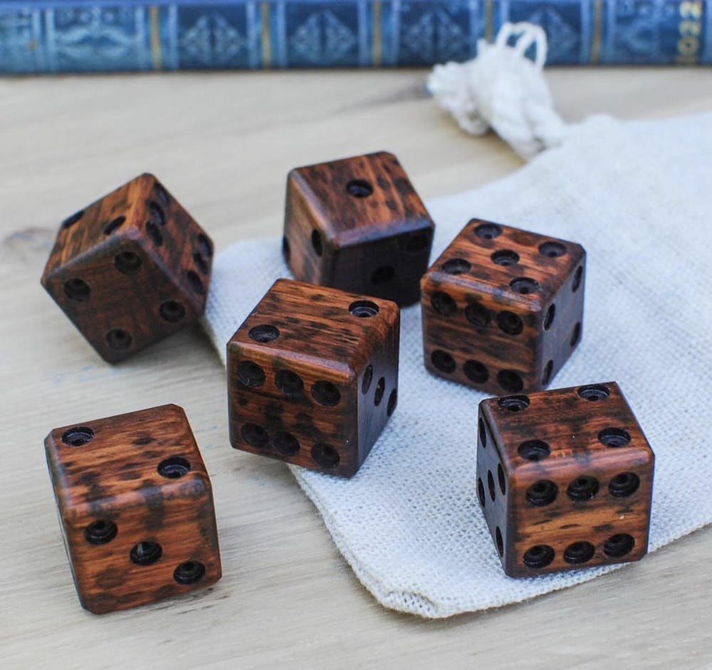 <p>Dice made by Arnold Schweiner, 75-year-old founder of Dice by Arnold. ﻿</p>