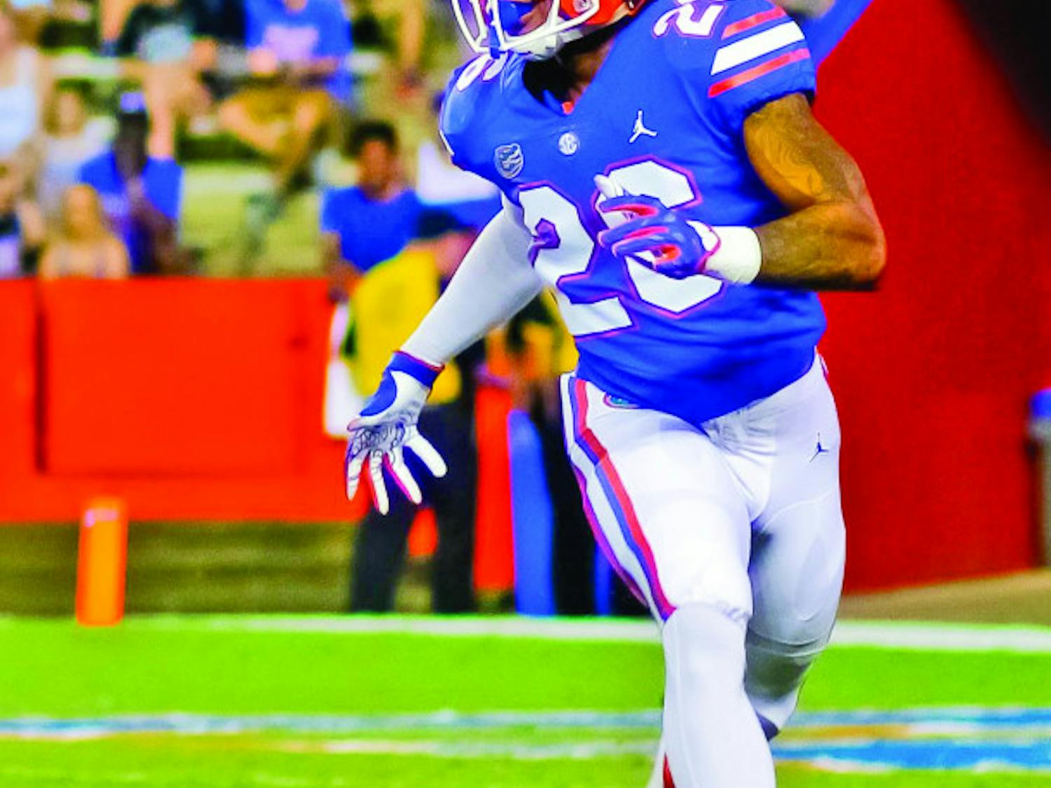 UF defensive back John Huggins did not play in five games last year after he was accused of choking a tutor. Huggins has been absent from fall camp as well.