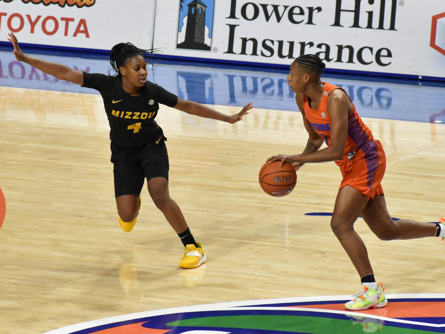 Florida&#x27;s Kiara Smith pictured during a Jan. 28, 2021 game against Mizzou. Smith led Florida with 18 points versus Vanderbilt Thursday, but 28 turnovers plagued the Gators. 