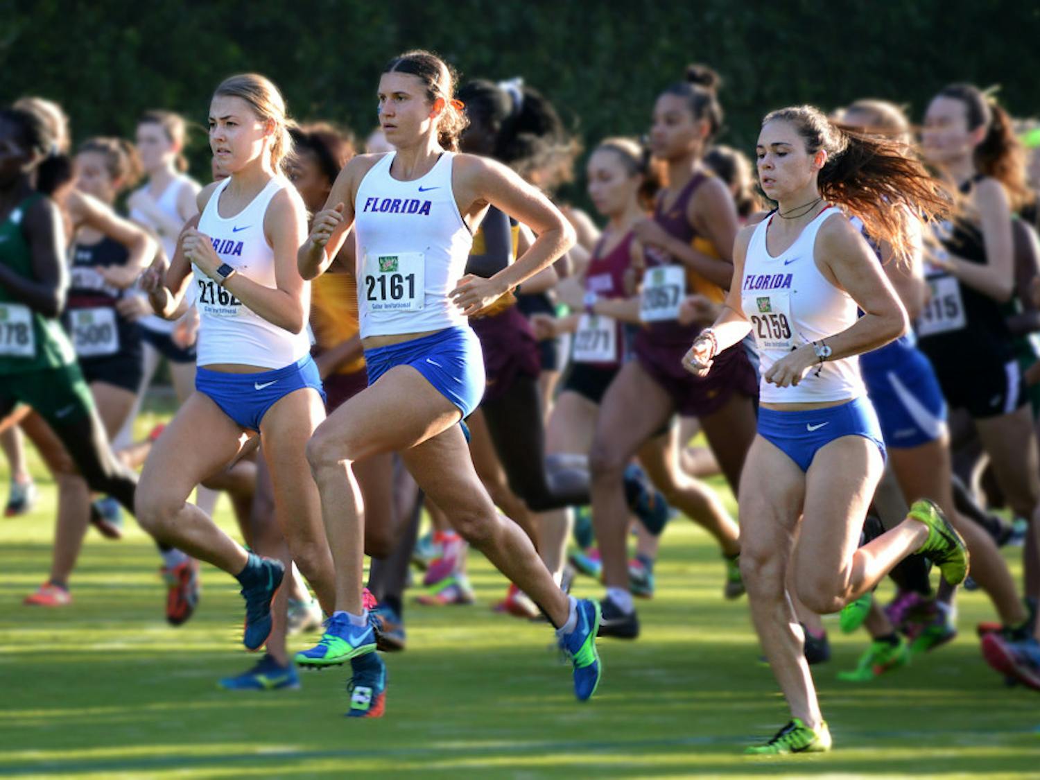 Junior Jessica Pascoe (middle) led the Gator women to a second-place finish at the NCAA South Regional in Tallahassee, Florida, with the second-fastest overall time in the women's 6k. 