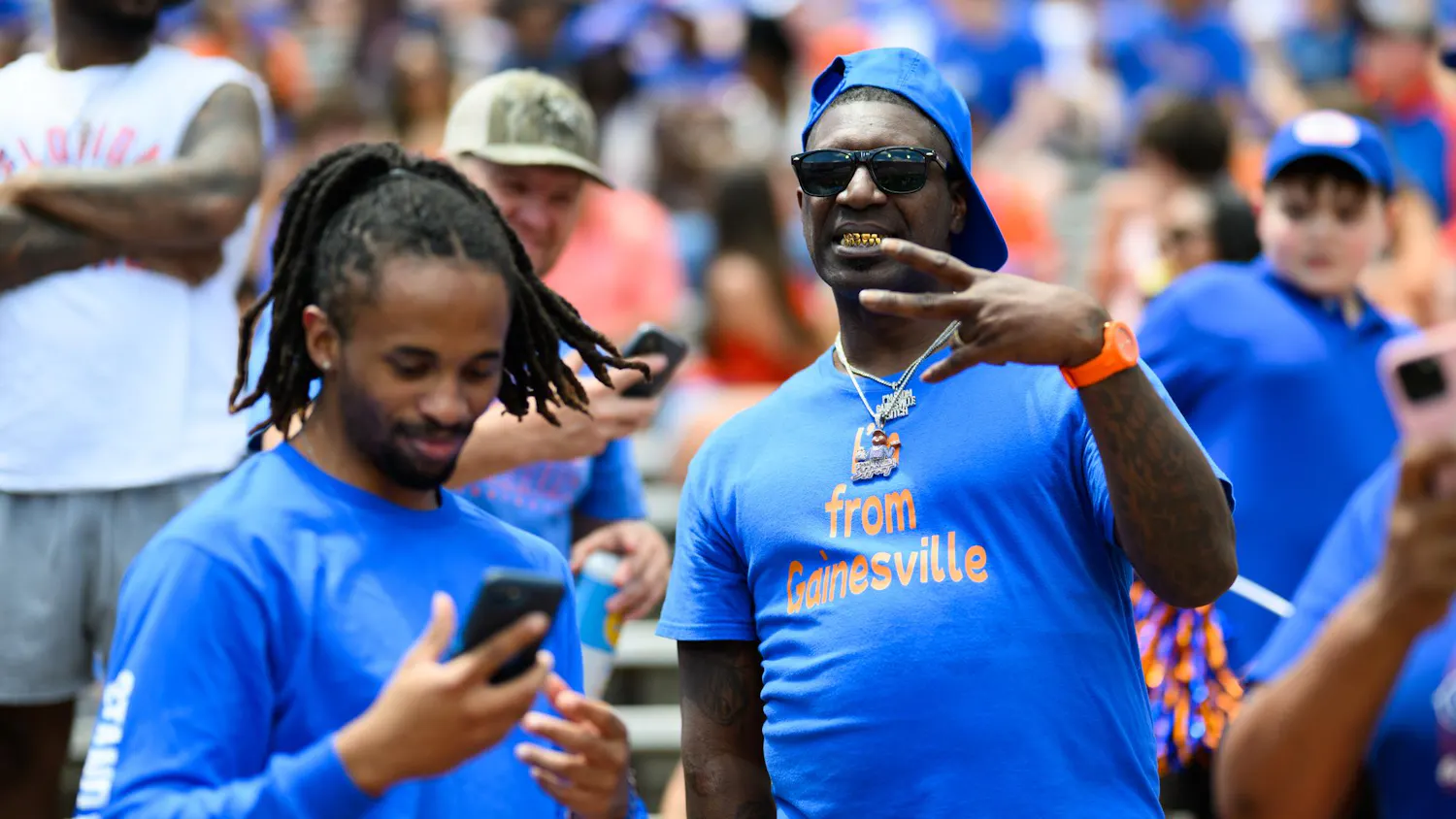Gainesville social media star Fie Scoobie poses during the Orange & Blue spring football game, Saturday, April 11, 2026, in Gainesville, Fla.