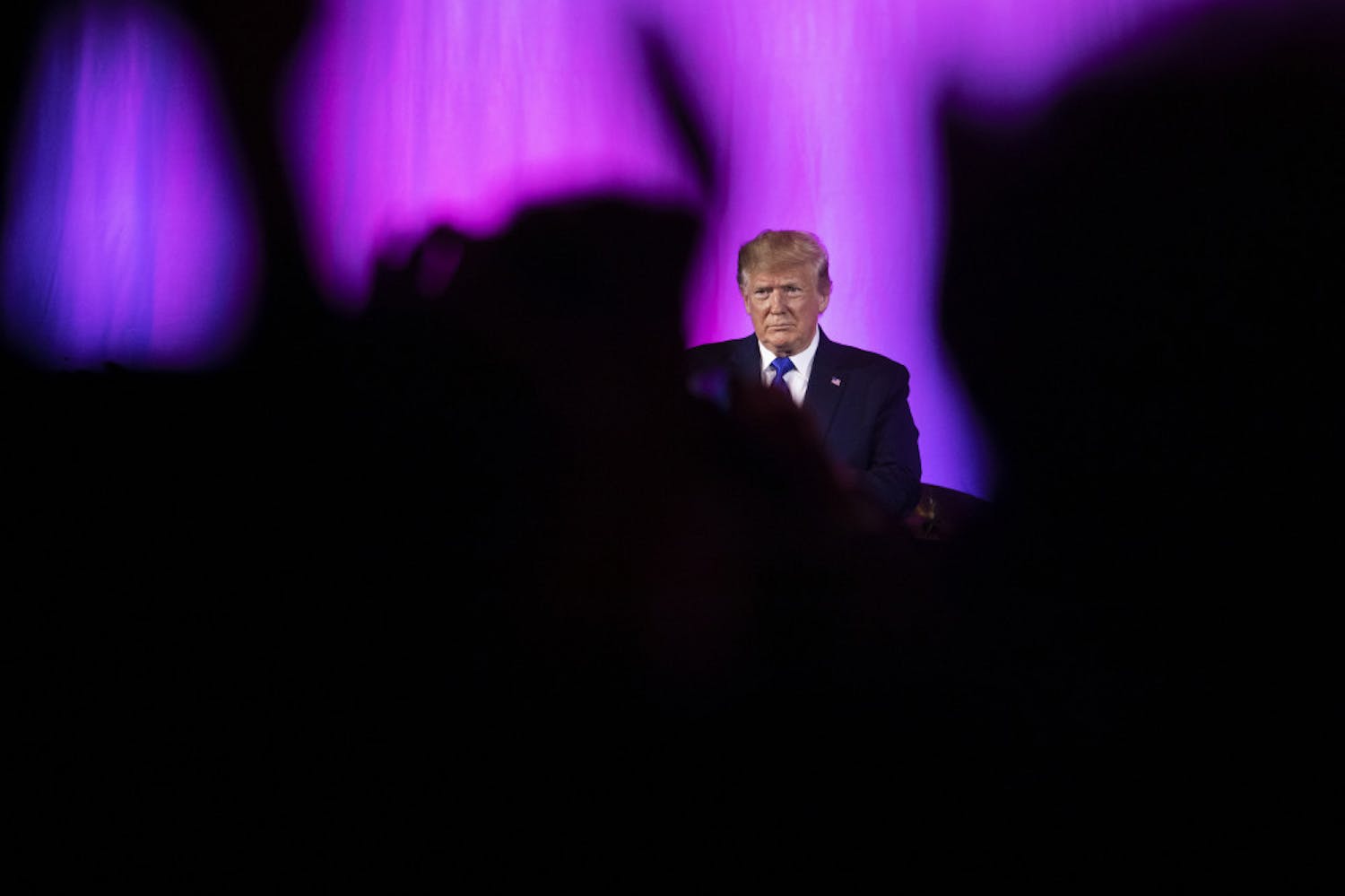 The crowd applaud as President Donald Trump concludes his speech at the Values Voter Summit in Washington, Saturday, Oct. 12, 2019. (AP Photo/Manuel Balce Ceneta)