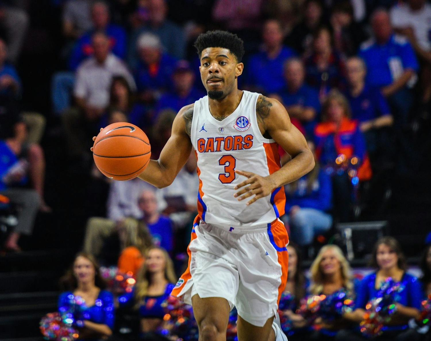 Senior guard Jalen Hudson scored 16 points in the Gators' 65-62 loss to Auburn in the SEC Tournament semifinals.